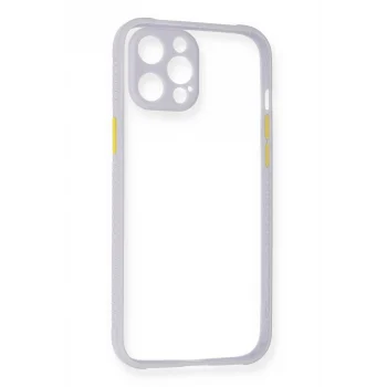Mey İthalat®   iPhone 12 Kılıf Miami Şeffaf Silikon - Lila