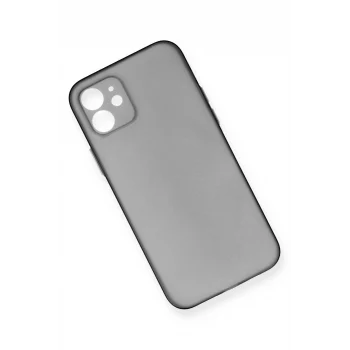 Mey İthalat®   iPhone 12 Kılıf PP Ultra İnce Kapak - Gri
