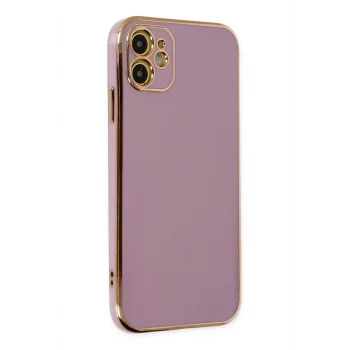 Mey İthalat®   iPhone 12 Kılıf Volet Silikon - Mor