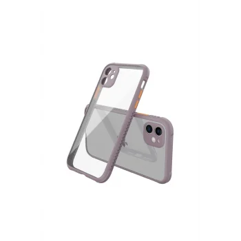Mey İthalat®   iPhone 12 Mini Kılıf Miami Şeffaf Silikon - Açık Mor