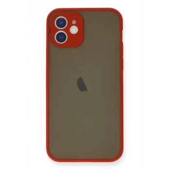 Mey İthalat®   iPhone 12 Mini Kılıf Montreal Silikon Kapak - Kırmızı