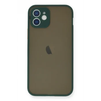 Mey İthalat®   iPhone 12 Mini Kılıf Montreal Silikon Kapak - Yeşil