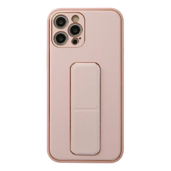 Mey İthalat®   iPhone 12 Pro Kılıf Coco Deri Standlı Kapak - Pembe