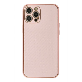 Mey İthalat®   iPhone 12 Pro Kılıf Coco Karbon Silikon - Pembe