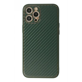 Mey İthalat®   iPhone 12 Pro Kılıf Coco Karbon Silikon - Yeşil
