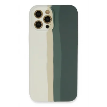 Mey İthalat®   iPhone 12 Pro Kılıf Ebruli Lansman Silikon - Beyaz-Gri
