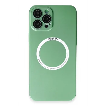 Mey İthalat®   iPhone 12 Pro Kılıf Jack Magneticsafe Lens Silikon - Yeşil