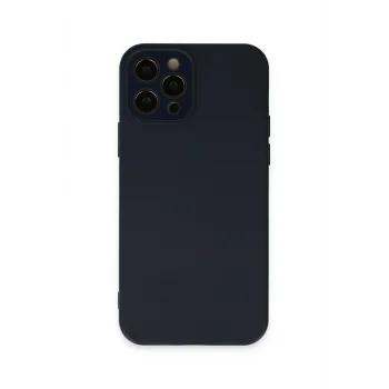Mey İthalat®   iPhone 12 Pro Kılıf Lansman Glass Kapak - Lacivert