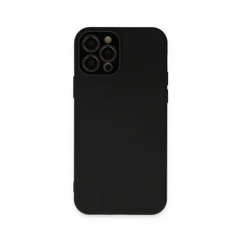 Mey İthalat®   iPhone 12 Pro Kılıf Lansman Glass Kapak - Siyah