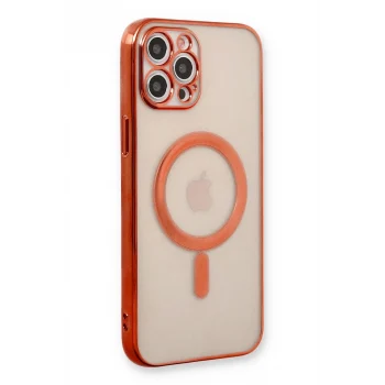 Mey İthalat®   iPhone 12 Pro Kılıf Magneticsafe Lazer Silikon - Kırmızı