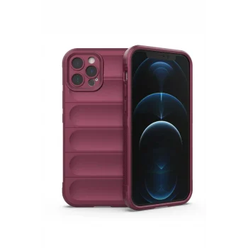 Mey İthalat®   iPhone 12 Pro Kılıf Optimum Silikon - Bordo