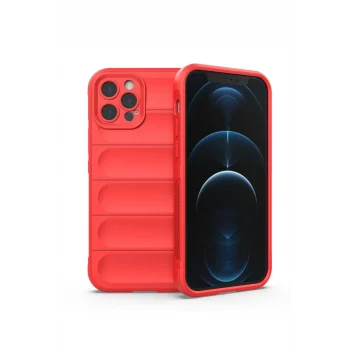 Mey İthalat®   iPhone 12 Pro Kılıf Optimum Silikon - Kırmızı