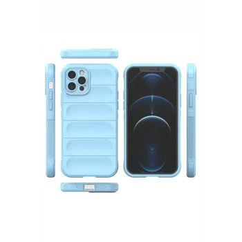 Mey İthalat®   iPhone 12 Pro Kılıf Optimum Silikon - Sky Blue