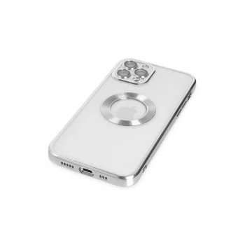 Mey İthalat®   iPhone 12 Pro Kılıf Slot Silikon - Gümüş