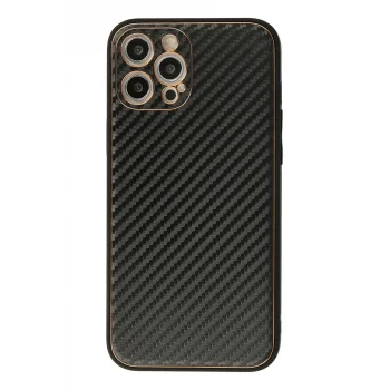 Mey İthalat®   iPhone 12 Pro Max Kılıf Coco Karbon Silikon - Siyah