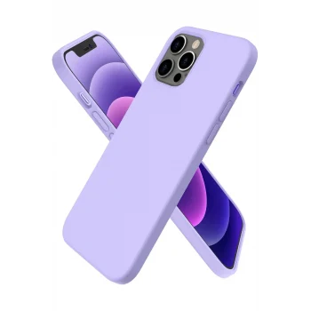 Mey İthalat®   iPhone 12 Pro Max Kılıf First Silikon - Lila