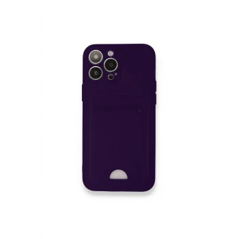 Mey İthalat®   iPhone 12 Pro Max Kılıf Kelvin Kartvizitli Silikon - Derin Mor