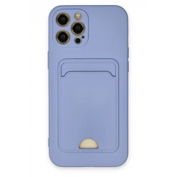 Mey İthalat®   iPhone 12 Pro Max Kılıf Kelvin Kartvizitli Silikon - Lila