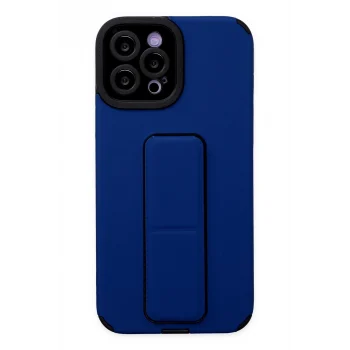 Mey İthalat®   iPhone 12 Pro Max Kılıf Mega Standlı Silikon - Mavi