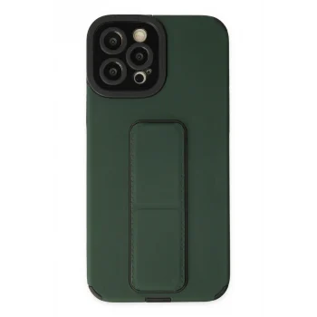 Mey İthalat®   iPhone 12 Pro Max Kılıf Mega Standlı Silikon - Yeşil