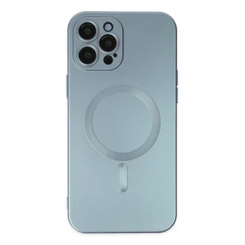 Mey İthalat®   iPhone 12 Pro Max Kılıf Moshi Lens Magneticsafe Silikon - Sierra Blue
