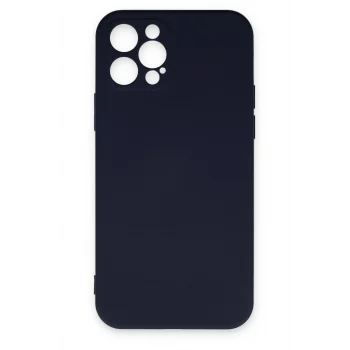 Mey İthalat®   iPhone 12 Pro Max Kılıf Nano içi Kadife Silikon - Lacivert