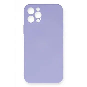 Mey İthalat®   iPhone 12 Pro Max Kılıf Nano içi Kadife Silikon - Lila