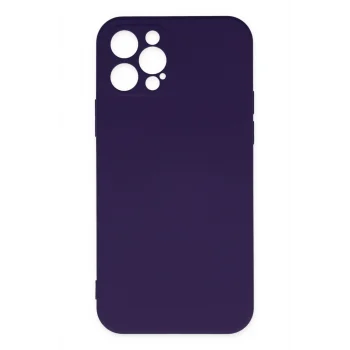 Mey İthalat®   iPhone 12 Pro Max Kılıf Nano içi Kadife Silikon - Mor