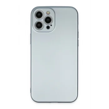 Mey İthalat®   iPhone 12 Pro Max Kılıf Nano içi Kadife Silikon - Sky Blue