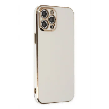 Mey İthalat®   iPhone 12 Pro Max Kılıf Volet Silikon - Beyaz
