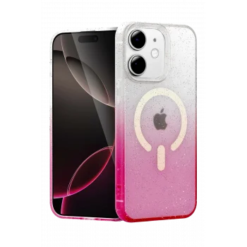 Mey İthalat®   iPhone 12 Pummel Shiny Magsafe Kapak - Pembe