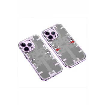 Mey İthalat®   iPhone 13 Pro Kılıf Mekanik Bumper Kapak - Derin Mor