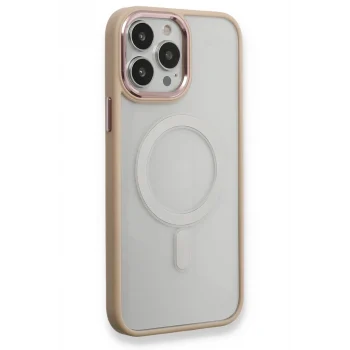 Mey İthalat®   iPhone 13 Pro Kılıf Room Magneticsafe Silikon - Pudra