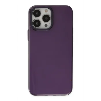 Mey İthalat®   iPhone 13 Pro Max Kılıf Anka PC Sert Metal Kapak - Mor
