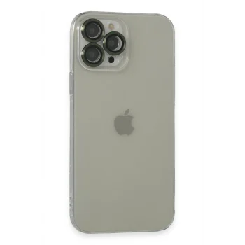 Mey İthalat®   iPhone 13 Pro Max Kılıf Luko Lens Silikon - Yeşil