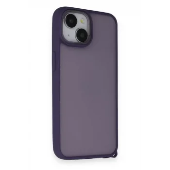 Mey İthalat®   iPhone 14 Kılıf Elegant Kapak - Derin Mor