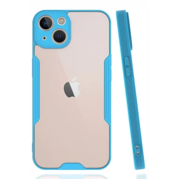 Mey İthalat®   iPhone 14 Kılıf Platin Silikon - Mavi