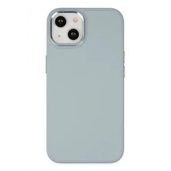 Mey İthalat®   iPhone 14 Plus Kılıf Asya Deri Silikon - Sierra Blue