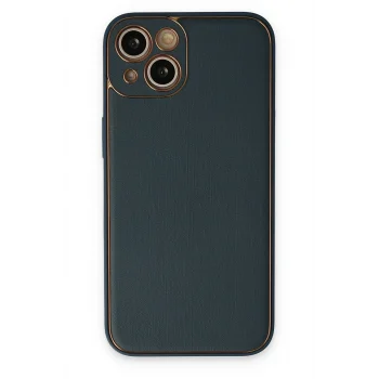 Mey İthalat®   iPhone 14 Plus Kılıf Coco Deri Silikon Kapak - Yeşil