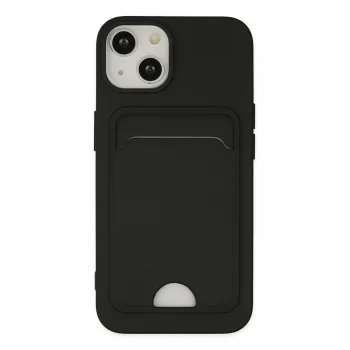 Mey İthalat®   iPhone 14 Plus Kılıf Kelvin Kartvizitli Silikon - Siyah
