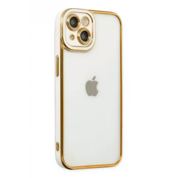 Mey İthalat®   iPhone 14 Plus Kılıf Liva Lens Silikon - Beyaz