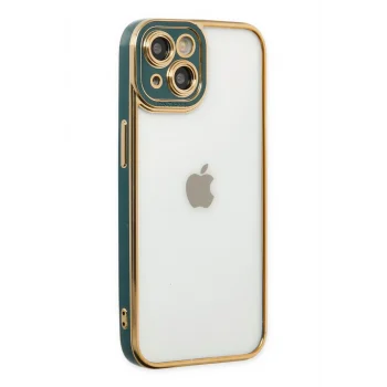 Mey İthalat®   iPhone 14 Plus Kılıf Liva Lens Silikon - Yeşil