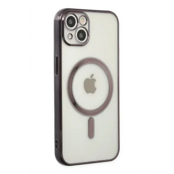 Mey İthalat®   iPhone 14 Plus Kılıf Magneticsafe Lazer Silikon - Siyah