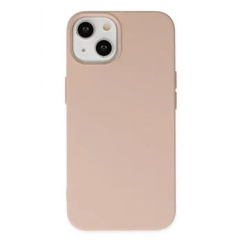 Mey İthalat®   iPhone 14 Plus Kılıf Nano içi Kadife Silikon - Pudra