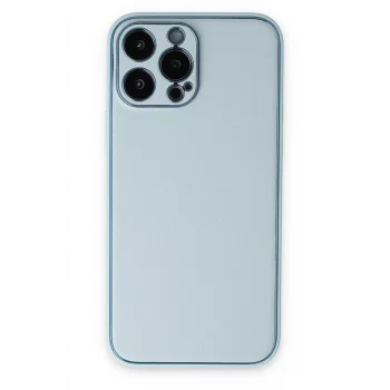 Mey İthalat®   iPhone 14 Pro Kılıf Coco Deri Silikon Kapak - Sky Blue