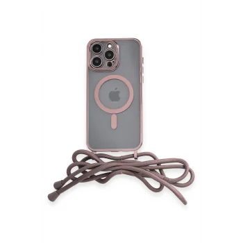 Mey İthalat®   iPhone 14 Pro Kılıf Divo Lazer Askılı Magsafe Kapak - Pembe