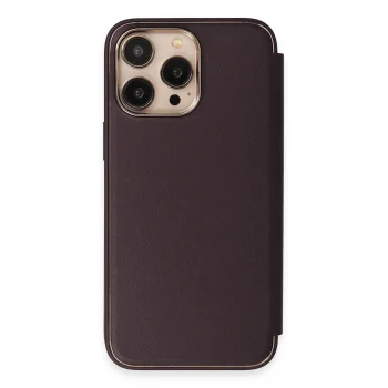 Mey İthalat®   iPhone 14 Pro Kılıf Dolpin Kapaklı - Derin Mor
