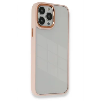 Mey İthalat®   iPhone 14 Pro Kılıf Dora Kapak - Pudra