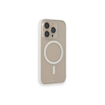Mey İthalat®   iPhone 14 Pro Kılıf Grand Magneticsafe Kapak - Beyaz