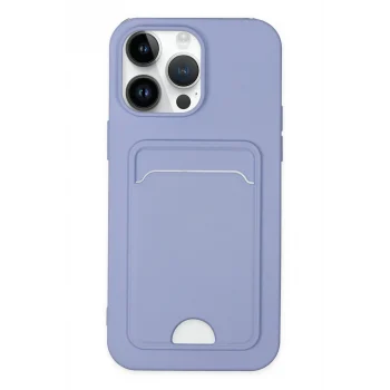Mey İthalat®   iPhone 14 Pro Kılıf Kelvin Kartvizitli Silikon - Lila